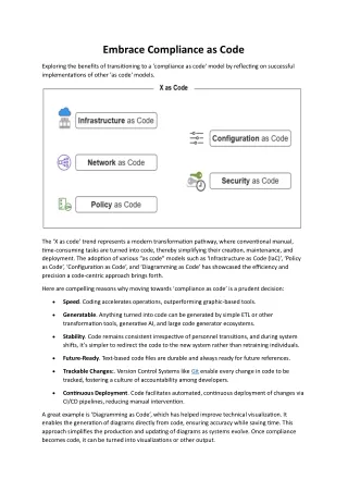 Embrace Compliance as Code