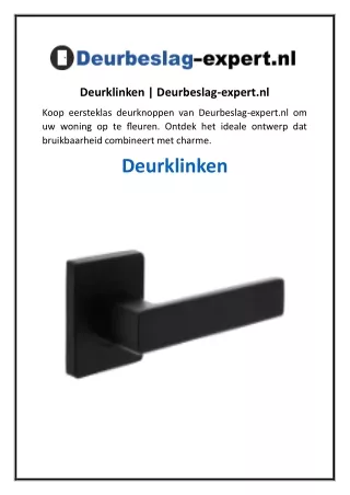 Deurklinken  Deurbeslag-expert.nl