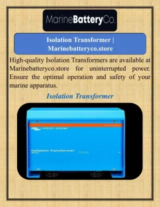Isolation Transformer   Marinebatteryco.store