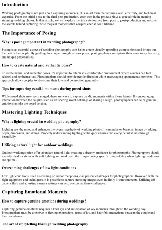 From Pose to Post-Production: The Process of Creating Stunning Wedding Photos