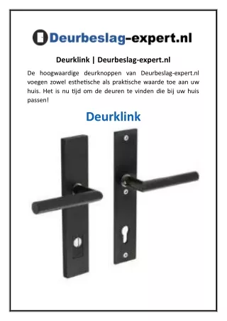 Deurklink  Deurbeslag-expert.nl