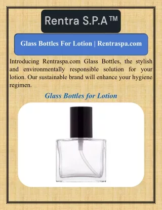 Glass Bottles For Lotion   Rentraspa.com
