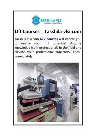 Dft Courses  Takshila-vlsi.com