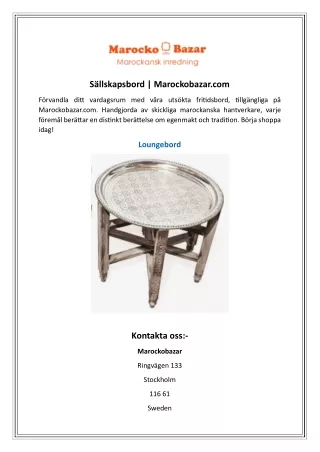 Sällskapsbord   Marockobazar