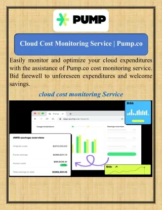 Cloud Cost Monitoring Service   Pump.co