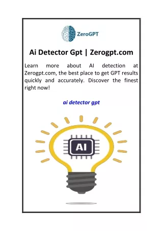 Ai Detector Gpt  Zerogpt.com