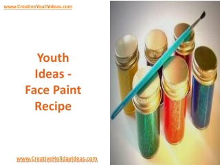 Youth Ideas - Face Paint Recipe
