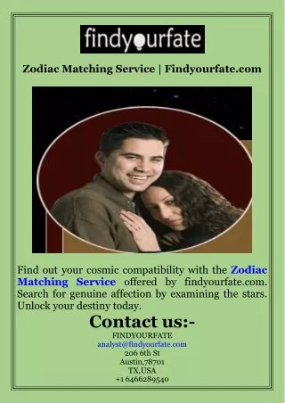 Zodiac Matching Service  Findyourfate.com