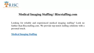 Medical Imaging Staffing   Riscstaffing.com