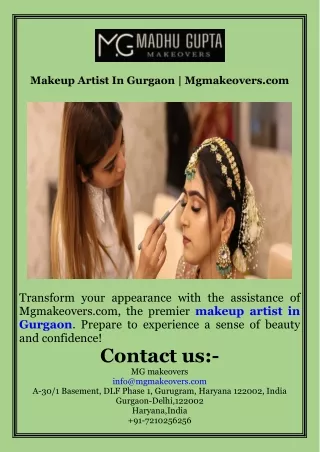 Makeup Artist In Gurgaon  Mgmakeovers.com