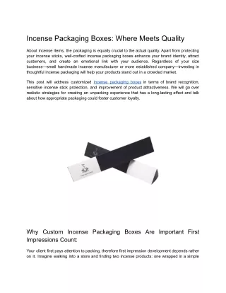 Incense Packaging Boxes_ Where Meets Quality