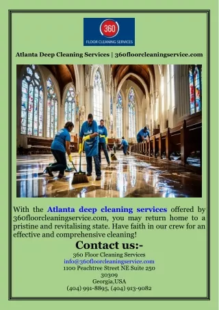 Atlanta Deep Cleaning Services  360floorcleaningservice.com