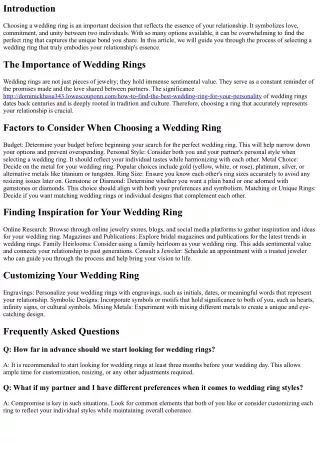 How to Choose a Wedding Ring that Reflects Your Relationship's Essence