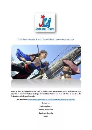 Caribbean Pirates Punta Cana Online | Jeloumatours.com