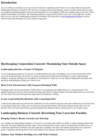 Landscaping Contractor Hookset NH: Creating Enchanting Gardens and Lawns
