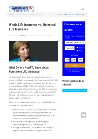 Whole Life vs Universal Life Insurance: IDC's Expert Comparison for Canadians