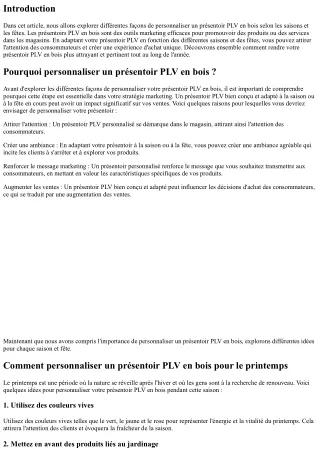 Comment personnaliser un présentoir PLV en bois selon les saisons et les fêtes