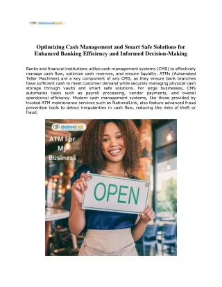 Optimizing Cash Management and Smart Safe Solutions for Enhanced Banking Efficiency and Informed Decision-Making