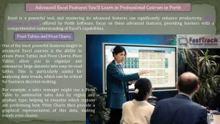 Advanced Excel Features You’ll Learn in Professional Courses in Perth