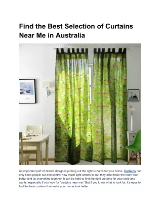 Find the Best Selection of Curtains Near Me in Australia