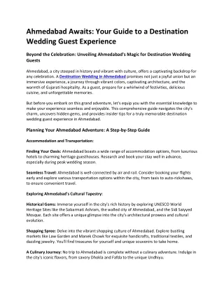 9. Ahmedabad Awaits Your Guide to a Destination Wedding Guest Experience