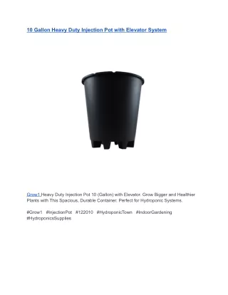 10 Gallon Heavy Duty Injection Pot with Elevator System