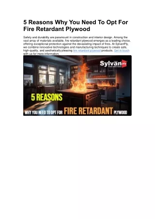 5 Reasons Why You Need To Opt For Fire Retardant