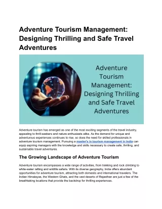 Adventure Tourism Management_ Designing Thrilling and Safe Travel Adventures