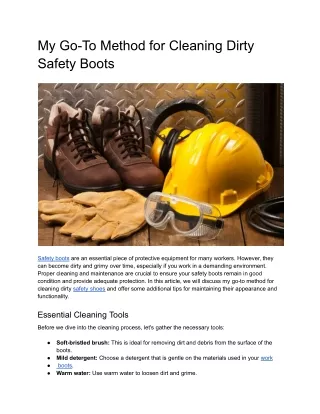 My Go-To Method for Cleaning Dirty Safety Boots