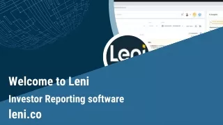 Investor Reporting software-Leni