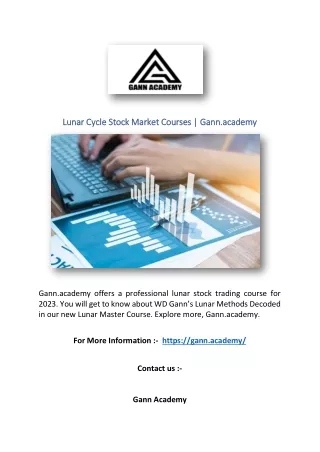 Lunar Cycle Stock Market Courses | Gann.academy