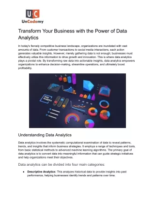Transform Your Business with the Power of Data Analytics