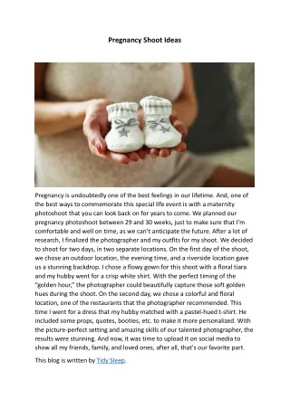Pregnancy Shoot Ideas