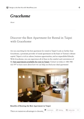 Discover the Best Apartment for Rental in Taipei with Gracehome