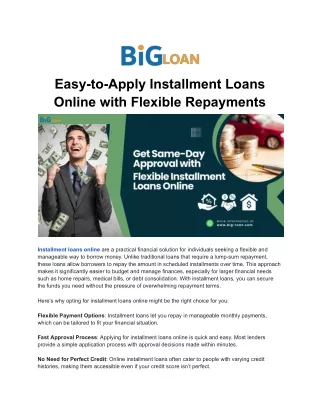 get installment loans online at Bigloan