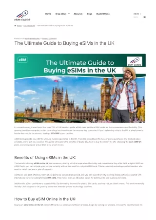 Get Your eSIM UK: Quick Setup and Great Coverage