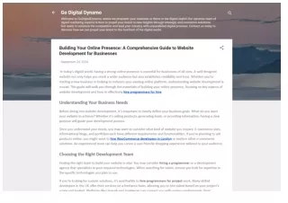 Building Your Online Presence A Comprehensive Guide to Website Development for Businesses