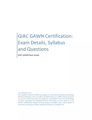 GIAC GAWN Certification: Exam Details, Syllabus and Questions