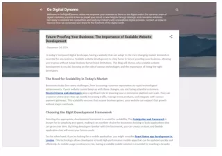 Future-Proofing Your Business The Importance of Scalable Website Development