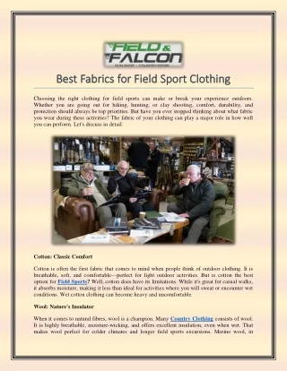 Best Fabrics for Field Sport Clothing