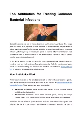 Top Antibiotics for Treating Common Bacterial Infections