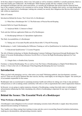 Responsible for the Scenes: The Important Work of a Bookkeeper