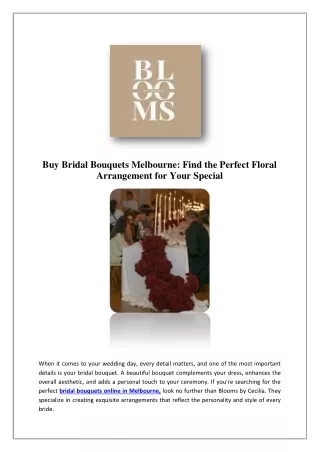 Affordable Wedding Flowers Melbourne | Blooms By Cecilia