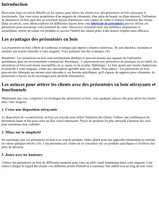 Les astuces pour attirer les clients avec des présentoirs en bois attrayants et