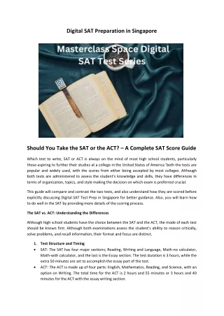 Digital SAT Preparation in Singapore