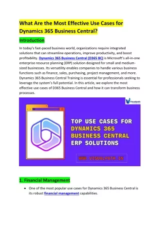 Dynamics 365 Business Central Training | D365 Business Central Training