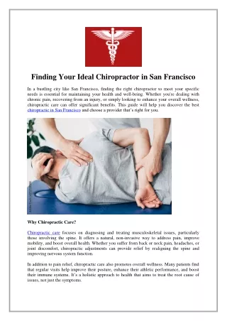 Finding Your Ideal Chiropractor in San Francisco