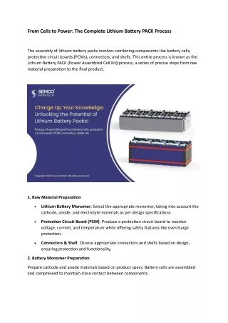 From Cells to Power The Complete Lithium Battery PACK Process