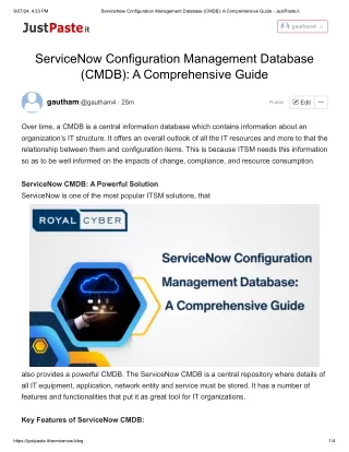 ServiceNow Configuration Management Database (CMDB)_ A Comprehensive Guide