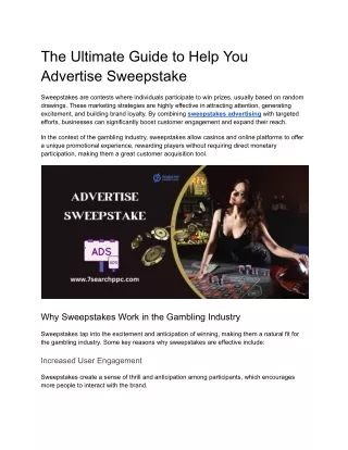 The Ultimate Guide to Help You Advertise Sweepstake